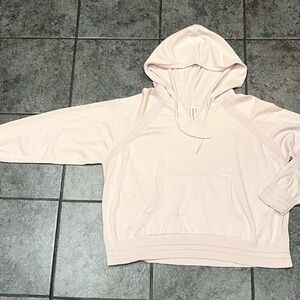 Athleta Evergreen Hoodie Sweater Pale Pink Hydrangea Pullover Women’s Size 2XL